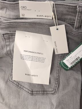 Warp + Weft ORD Chicago Straight Jeans — Light Gray- 32X30